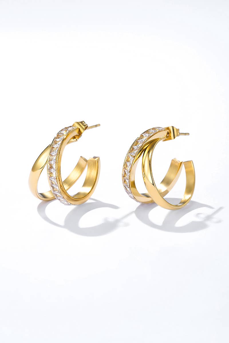 Boucles d'oreilles en acier inoxydable 124AQ349