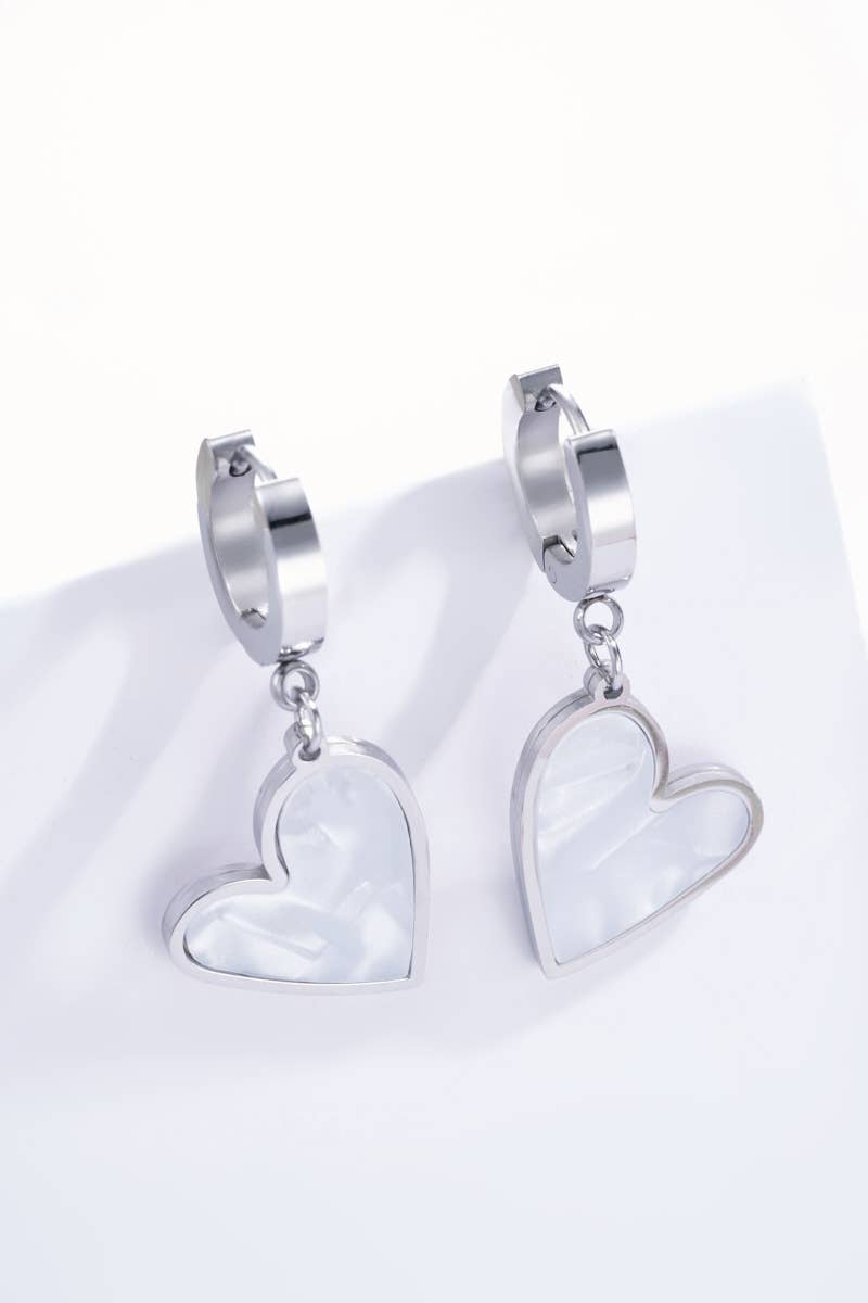 Boucles d'oreilles créoles avec nacre 124DY22