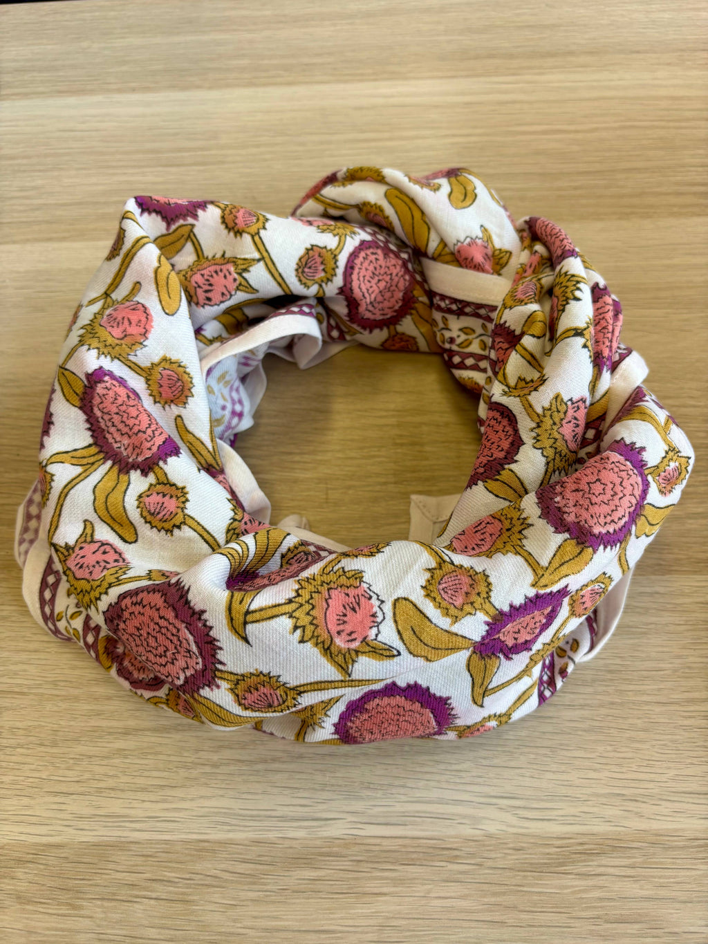 Foulard Adulte Pink Pondichery 100 cm