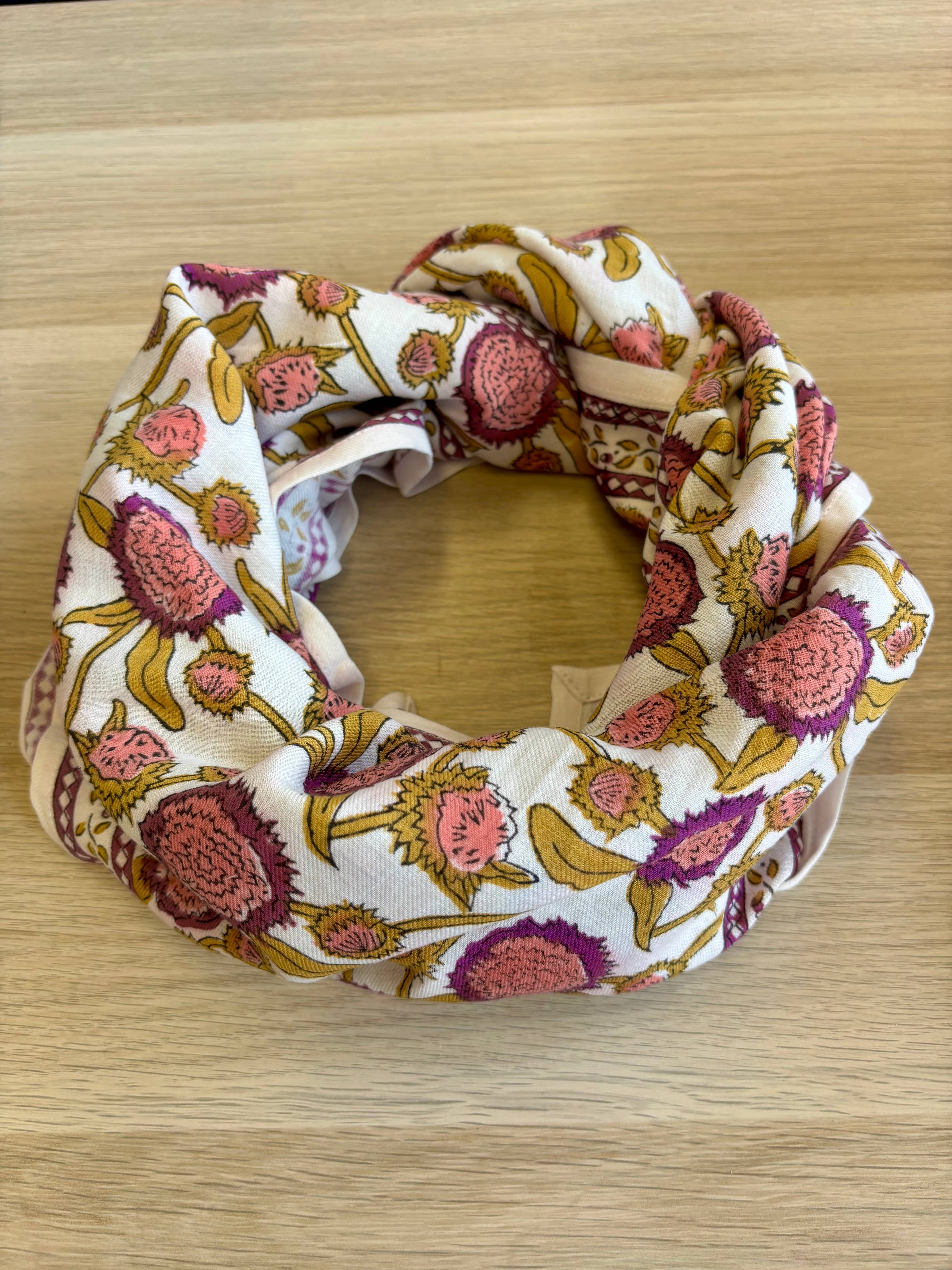 Foulard Adulte Pink Pondichery 100 cm