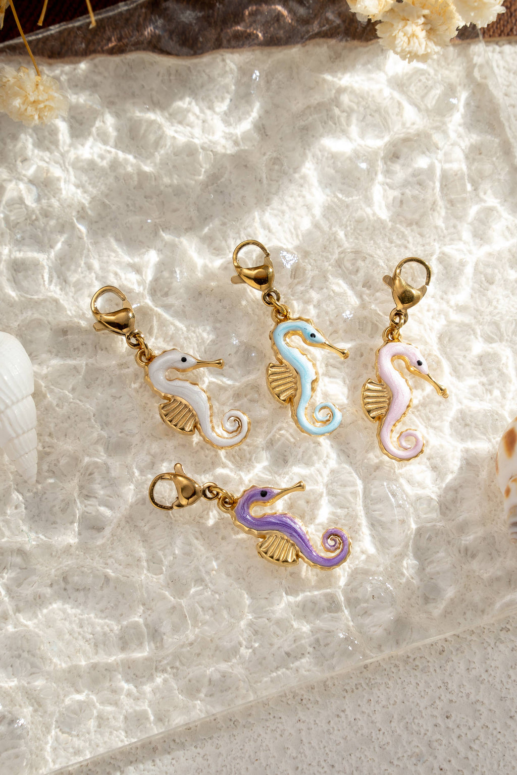 Charms hippocampe acier coloré pendentif personnalisable