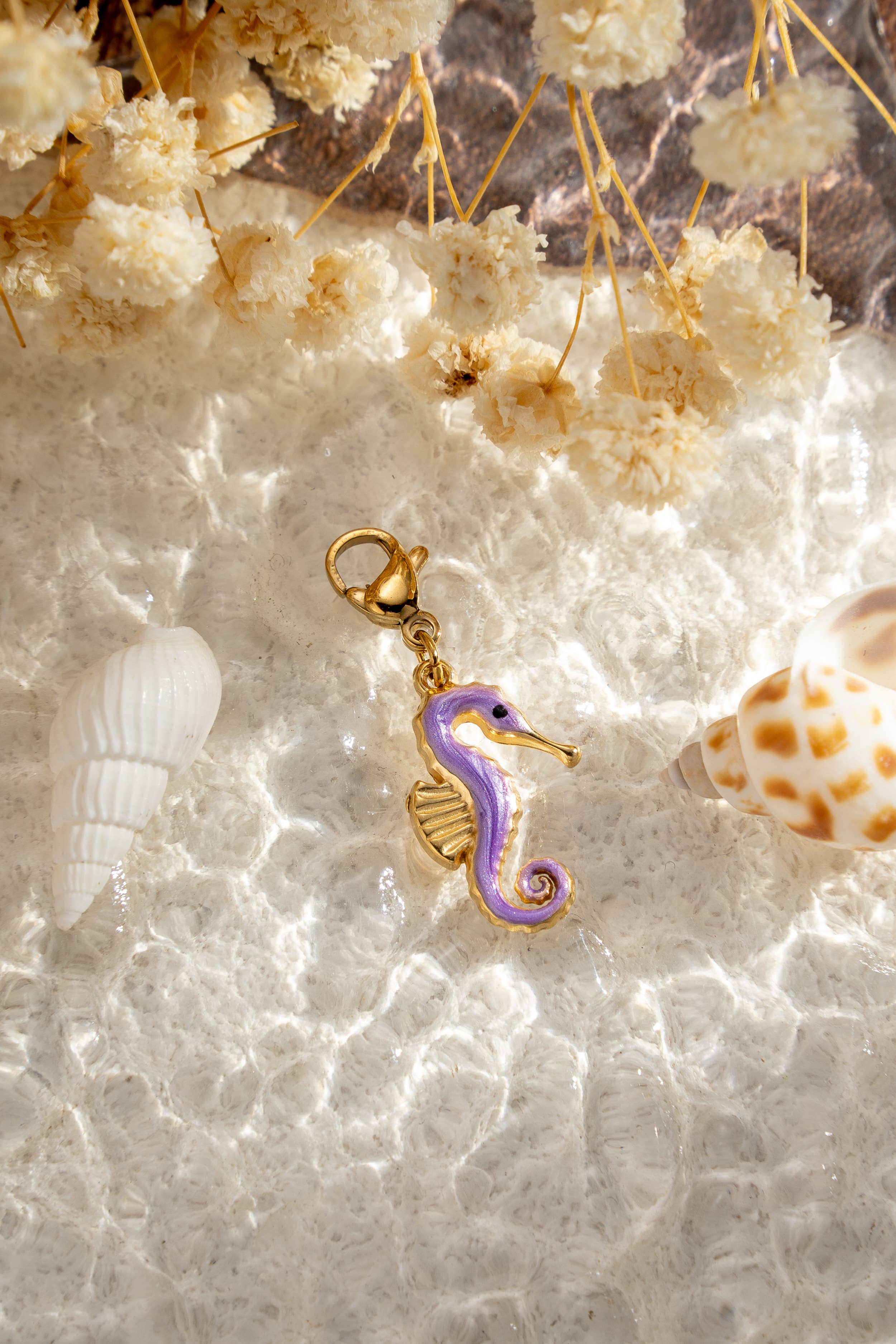 Charms hippocampe acier coloré pendentif personnalisable
