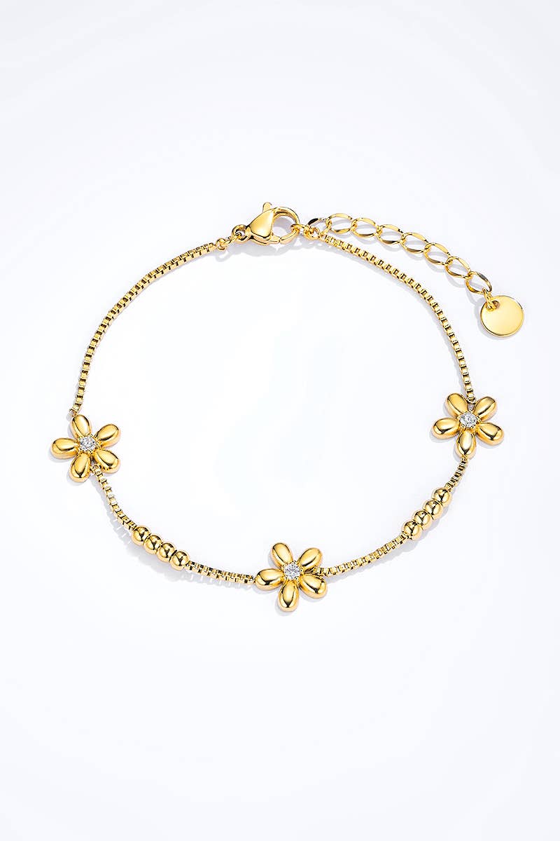 Bracelet fleurs en acier inoxydable 324AQ173