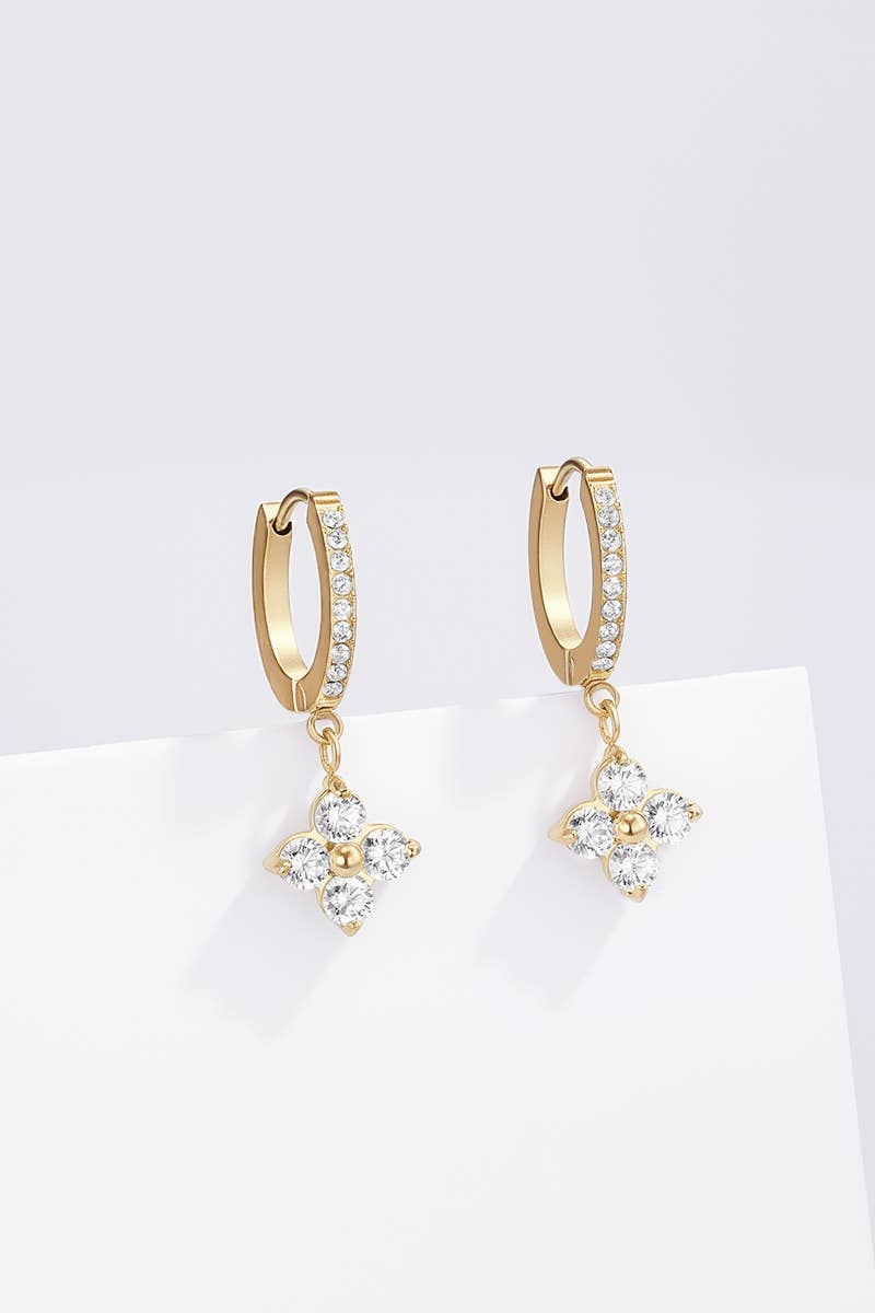 Boucles d'oreilles en acier inoxydable 124AQ405