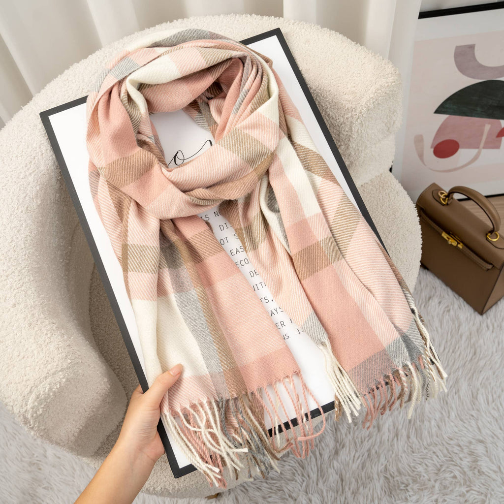 Foulard à gros carreaux femme chic et tendance et doux