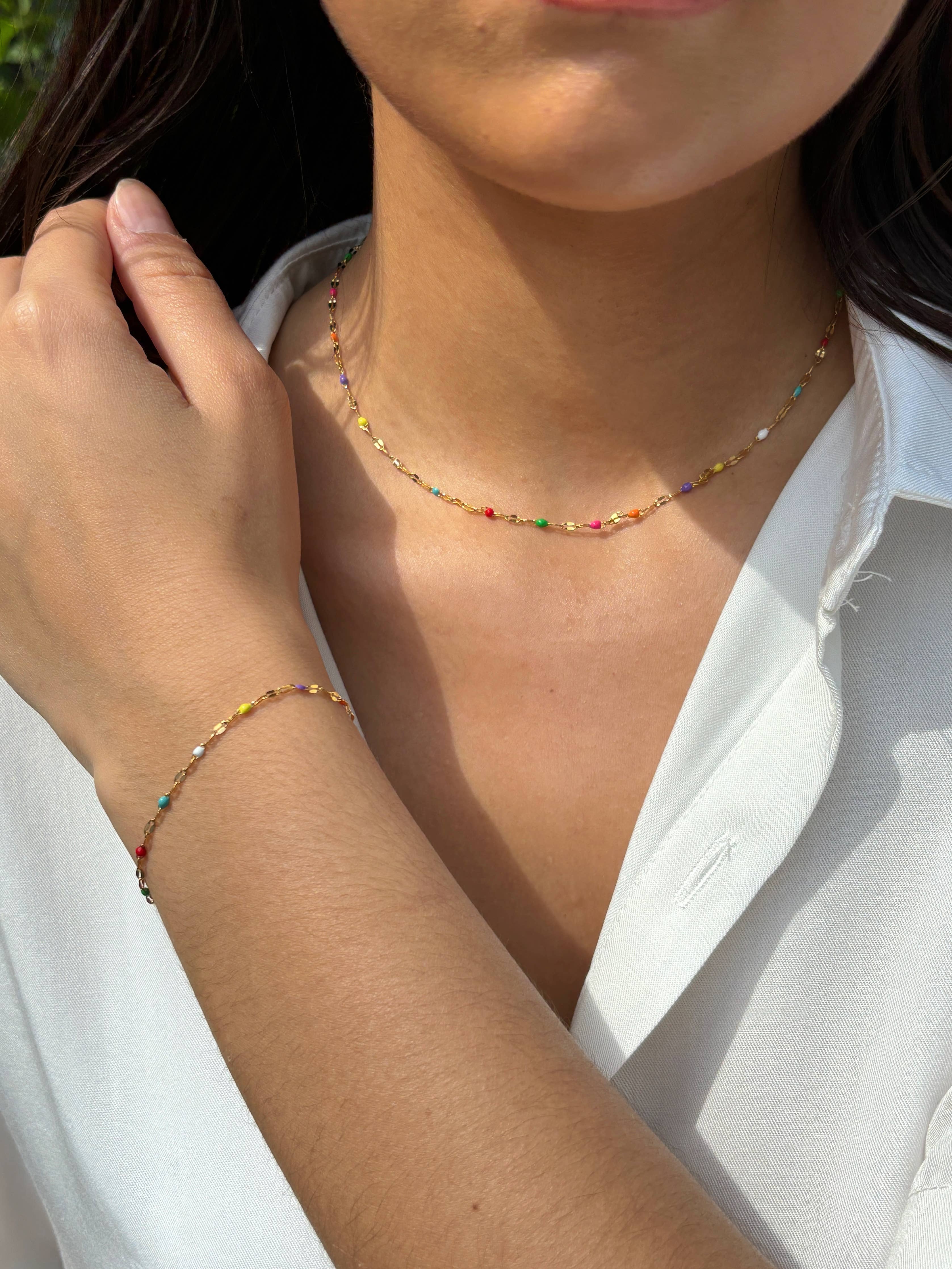 Collier colorés en acier inoxydable 224RX34