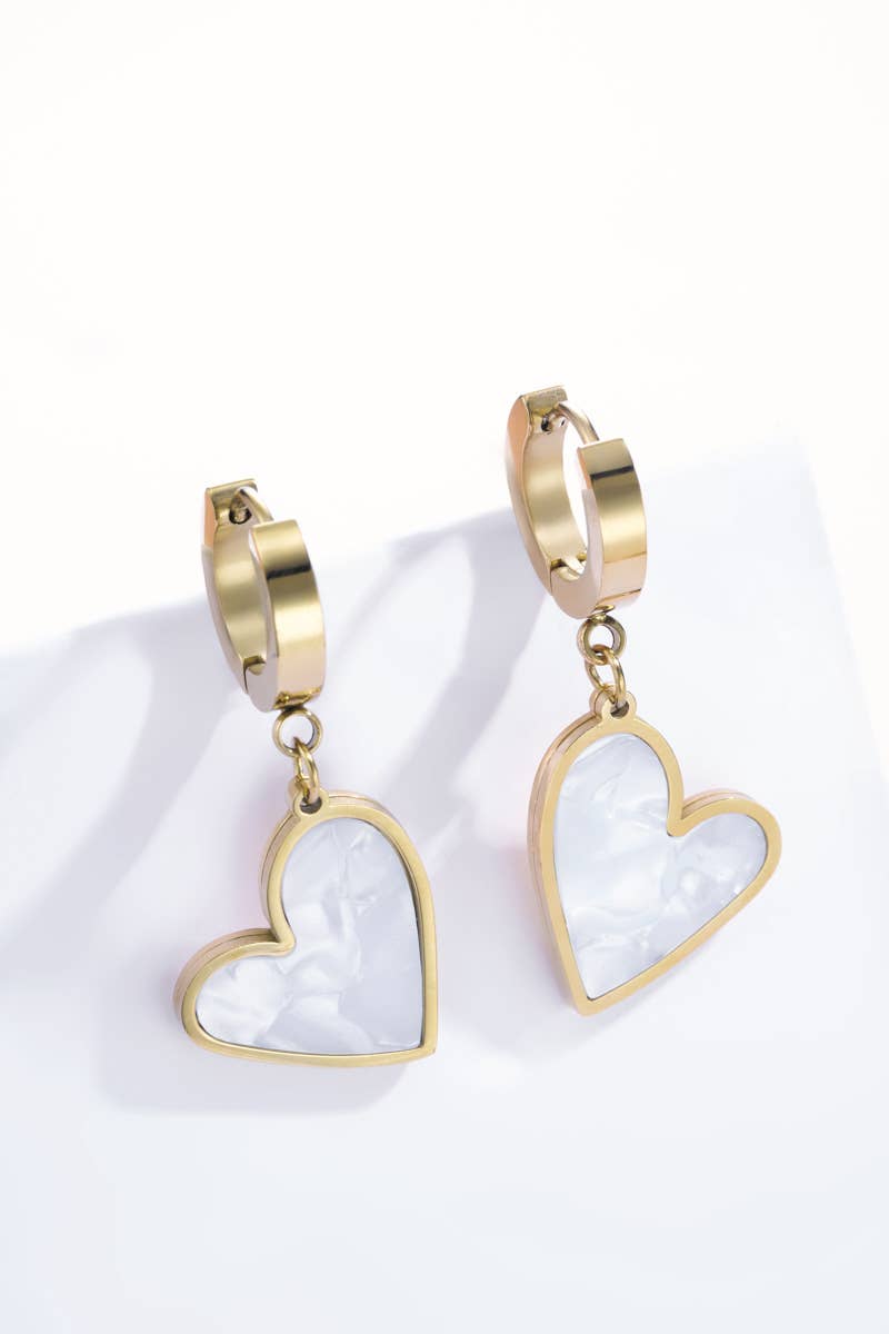 Boucles d'oreilles créoles avec nacre 124DY22