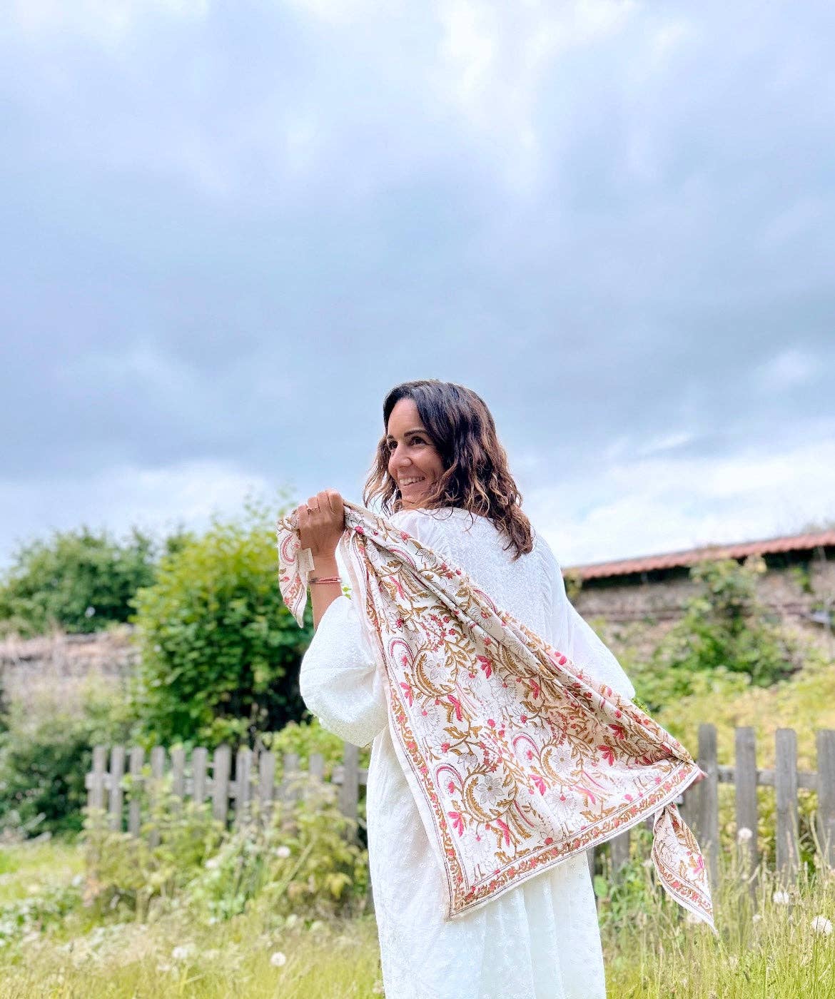 Foulard Adulte Delhi Cerisier 100 cm
