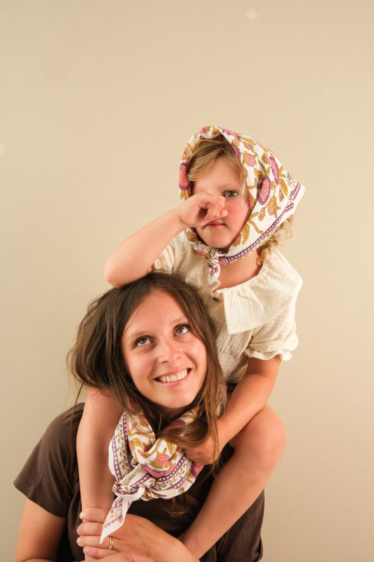 Foulard Adulte Pink Pondichery 100 cm