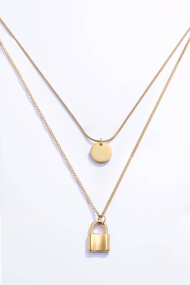 Collier double avec cadenas en acier inoxydable 224SS03