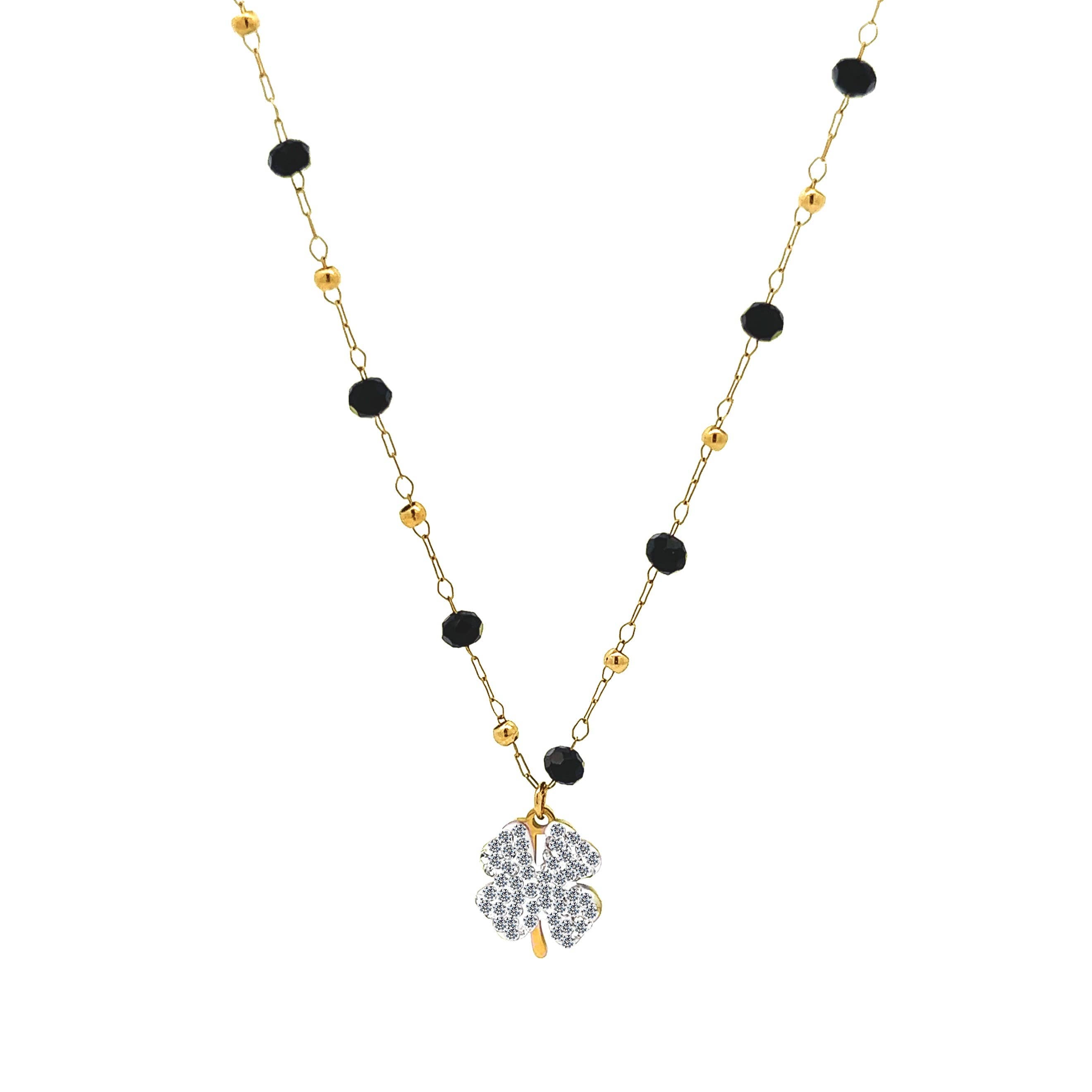 Collier en cristal de trèfle à quatre feuilles - JN2136368B26