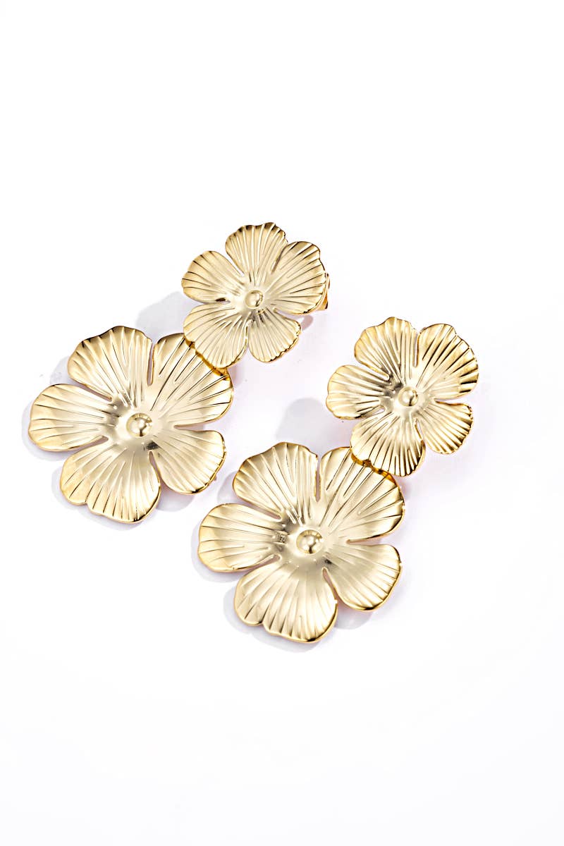 Boucles d'oreilles pendantes fleurs 124AQ169