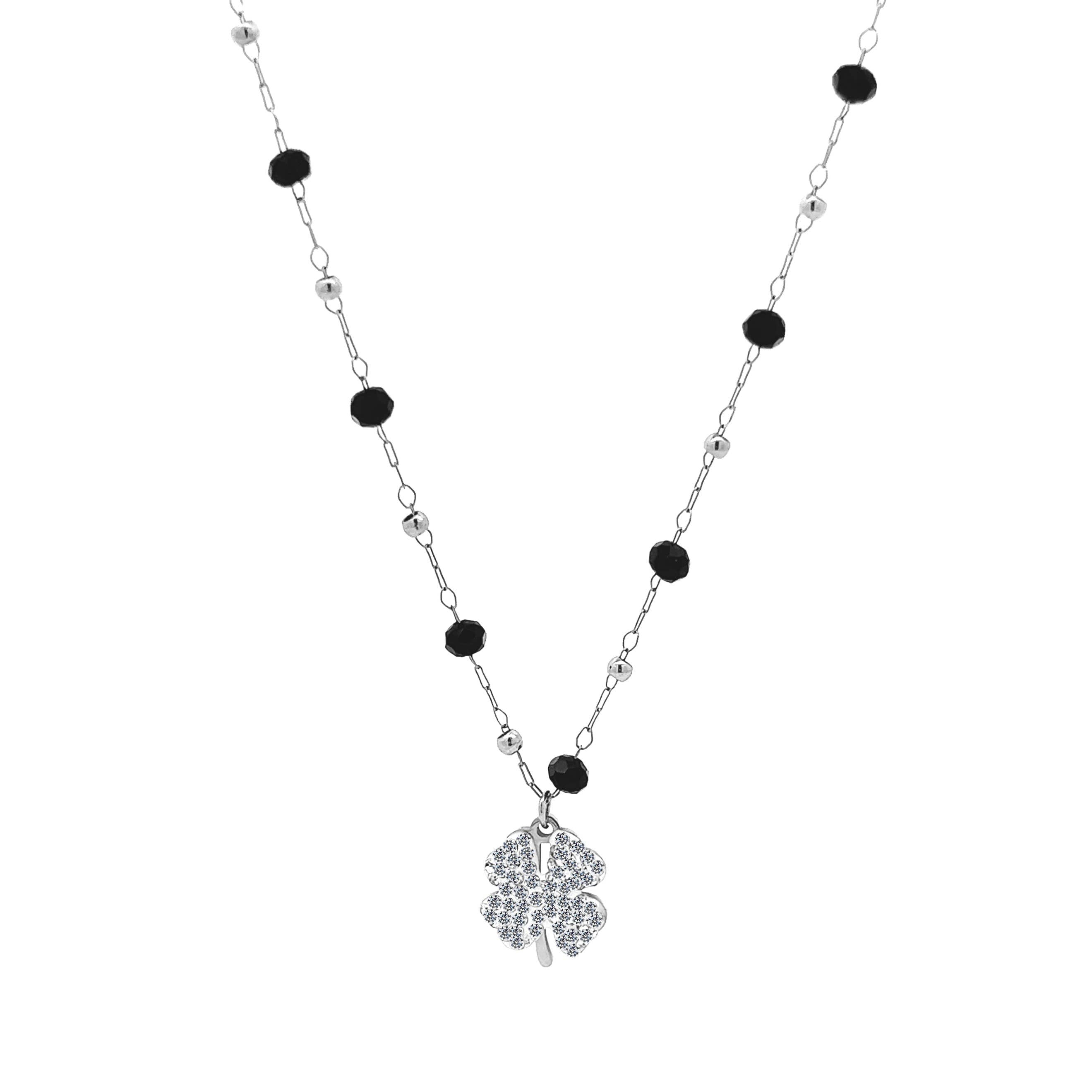 Collier en cristal de trèfle à quatre feuilles - JN2136368B26