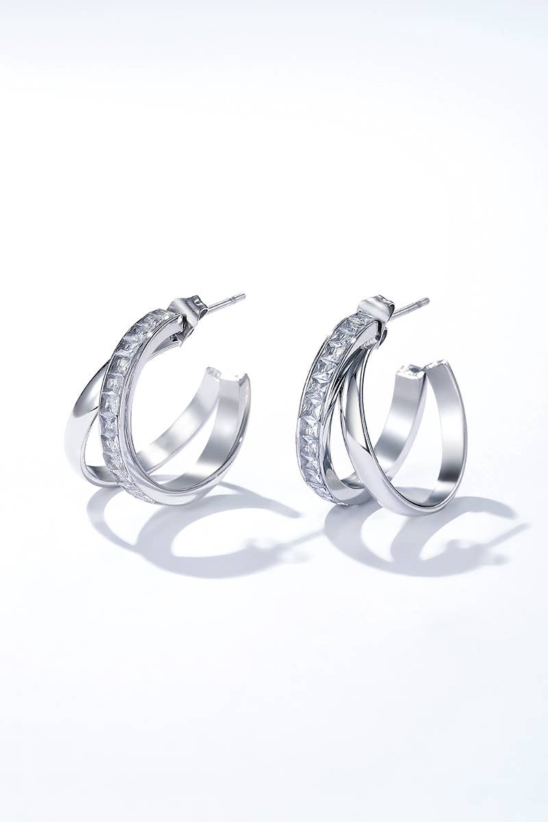 Boucles d'oreilles en acier inoxydable 124AQ349