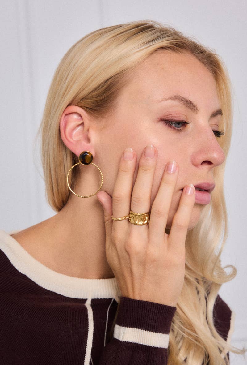 Boucles d'oreille en acier inoxydable 124RX187