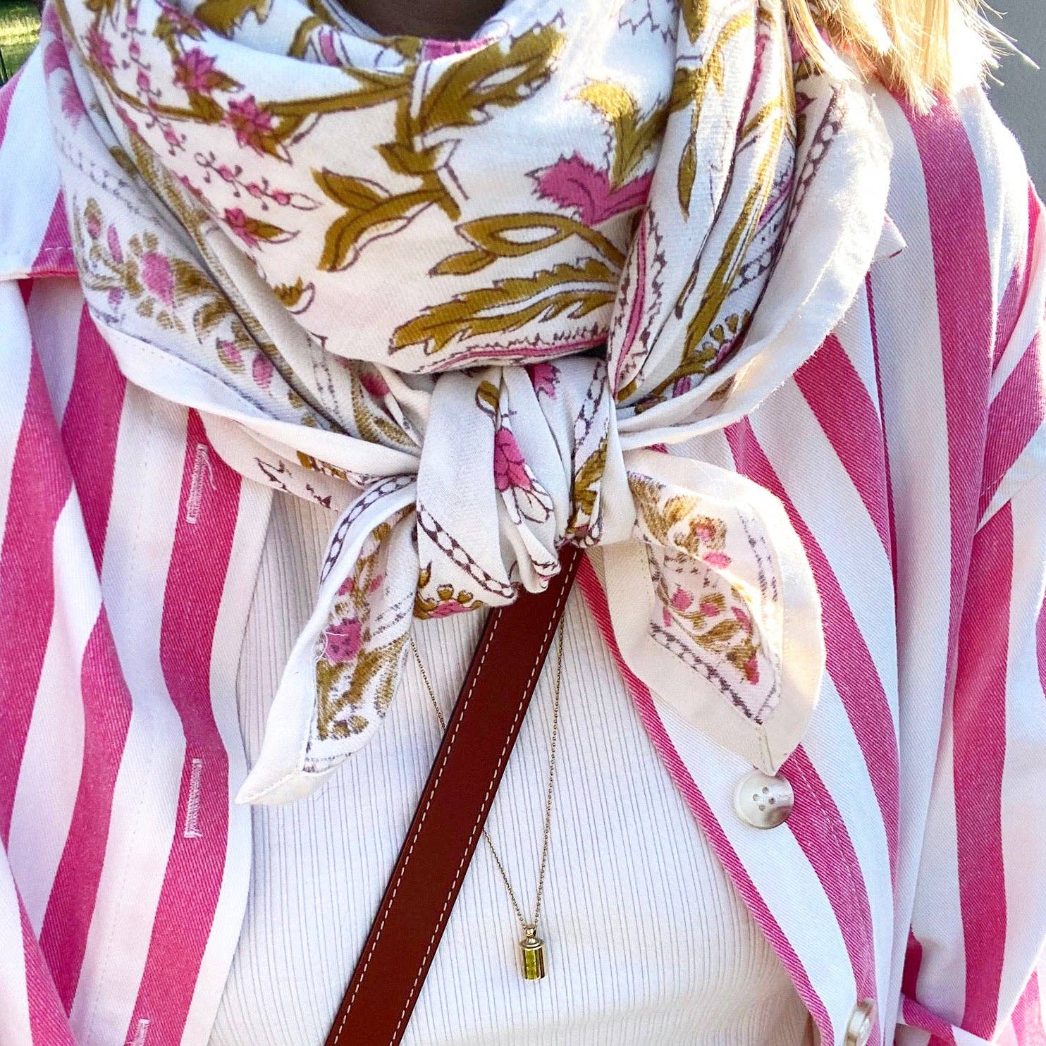 Foulard Adulte Delhi Cerisier 100 cm