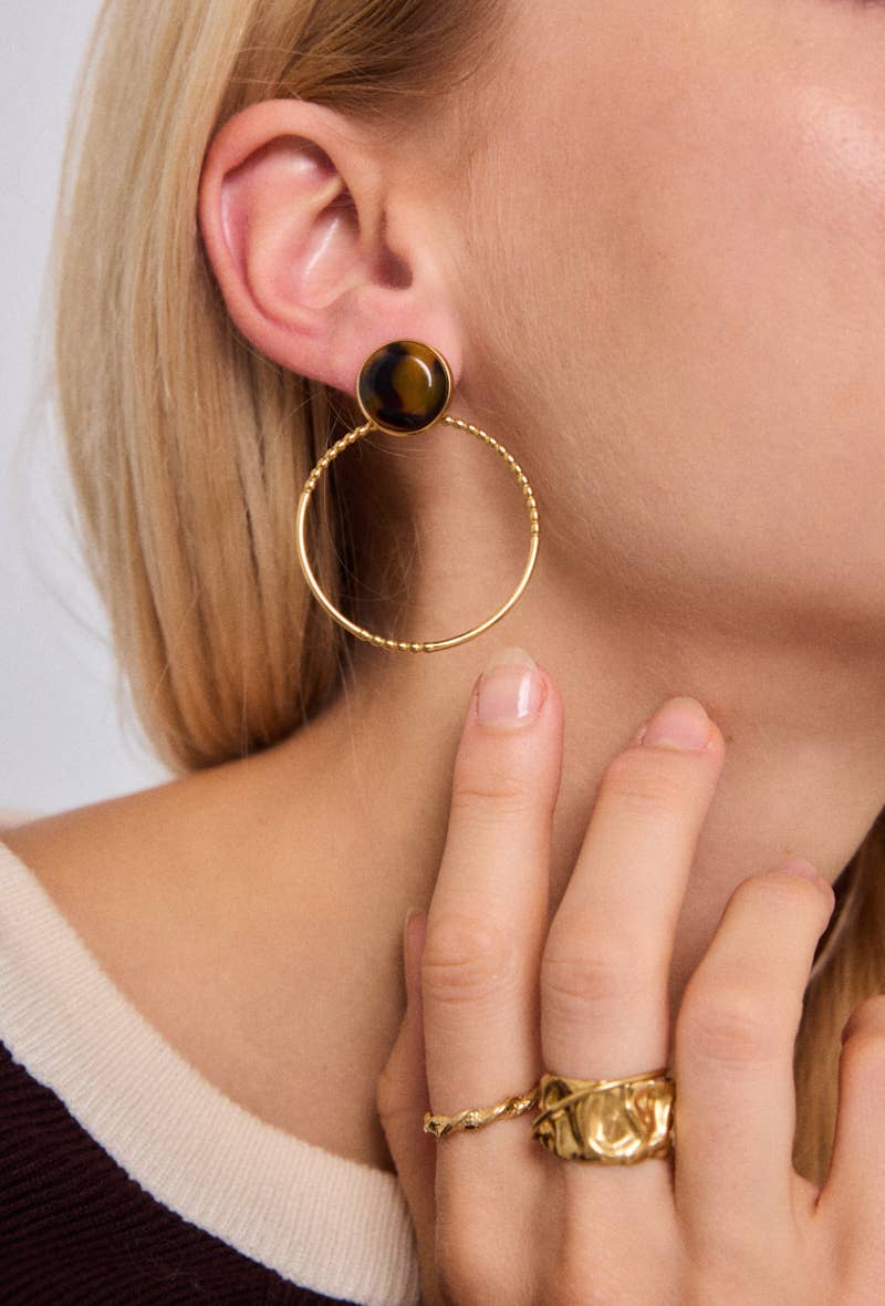 Boucles d'oreille en acier inoxydable 124RX187