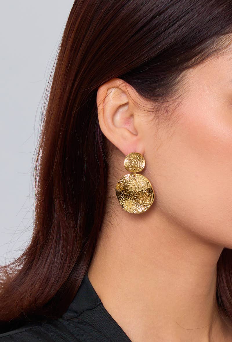 Boucles d'oreilles pendantes texturées 124AQ03