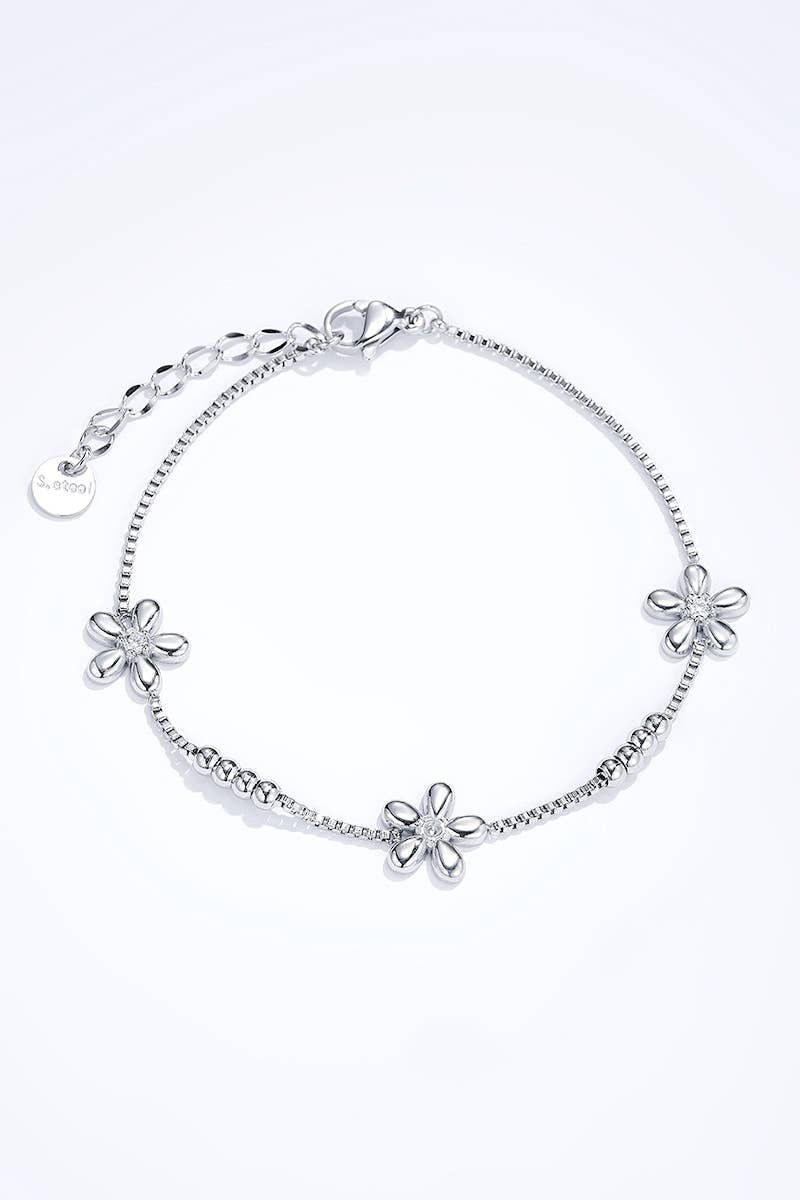 Bracelet fleurs en acier inoxydable 324AQ173